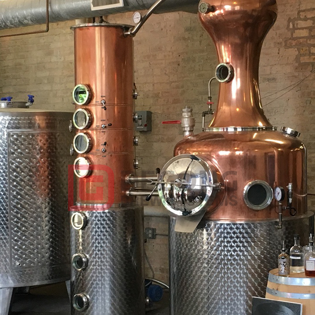 500L komplett vodka-destillationsutrustningssystem Kopparkolonn Industriell destillerare