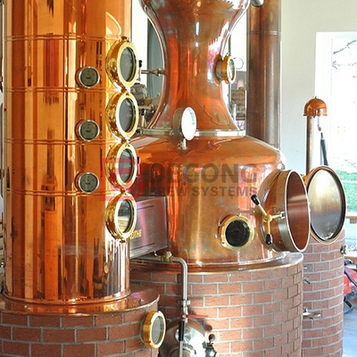 200L-1000L Micro Copper Alcohol Column Distiller Vodka Whisky Gin Destillationsmaskin
