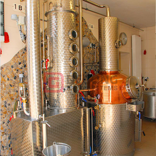 500L rostfri stålpelare Koppardestillationsutrustning Whisky Vodka Distiller